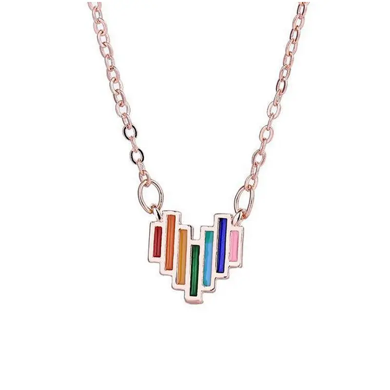Fashion hot sale LGBT rainbow metal necklace