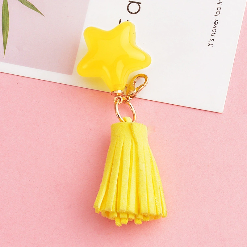 Creative DIY Handmade Acrylic Five-pointed Star Tassel Keychain Small Accessories