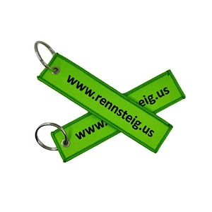 high quality embroidery custom woven label keychain