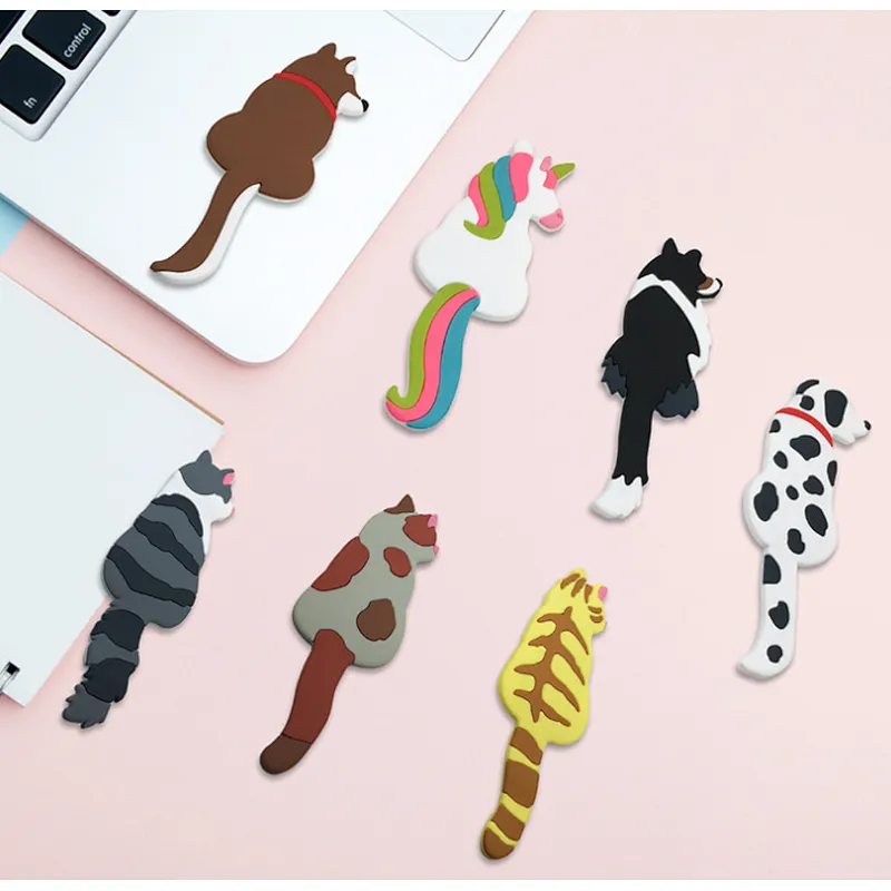 Fashion INS style Cute dog PVC soft rubber magnetic fridge magnets with hook
