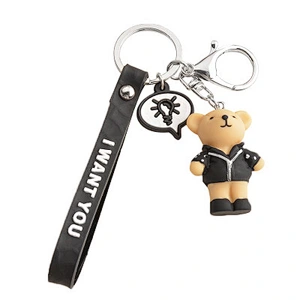 Korea Cute Four Color Bear PVC Silicone  Keychain Bag Pendant Cartoons Keychains