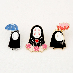 Cute Cartoon Faceless Man Customized Enamel Metal Pin Brooch Collar Custom Enamel Pin