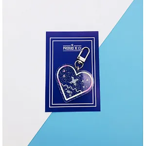 Custom Heart Shaped printed logo acrylic keychain