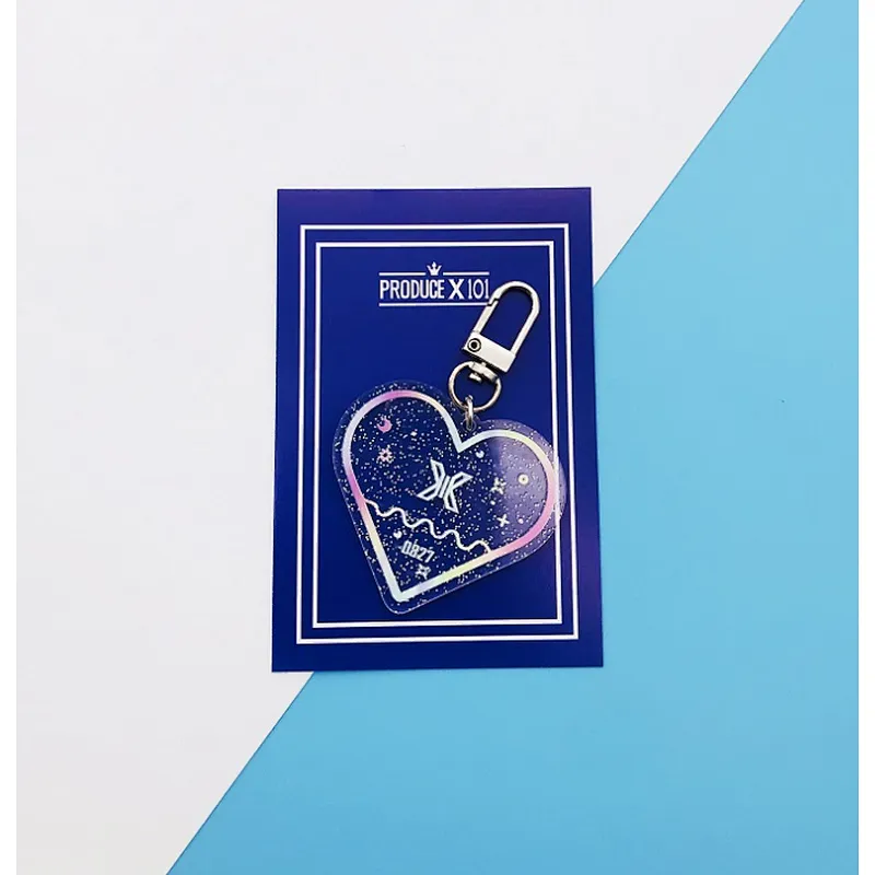 Custom Heart Shaped printed logo acrylic keychain