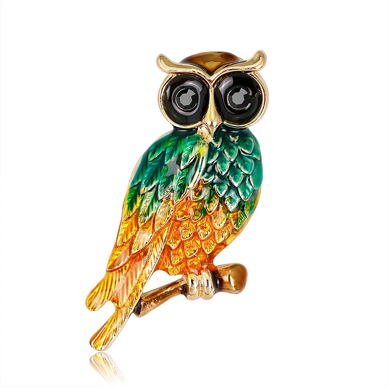Popular Animal Owl Safety Pin Brooch Fashion Cartoon Retro Lady Brooches