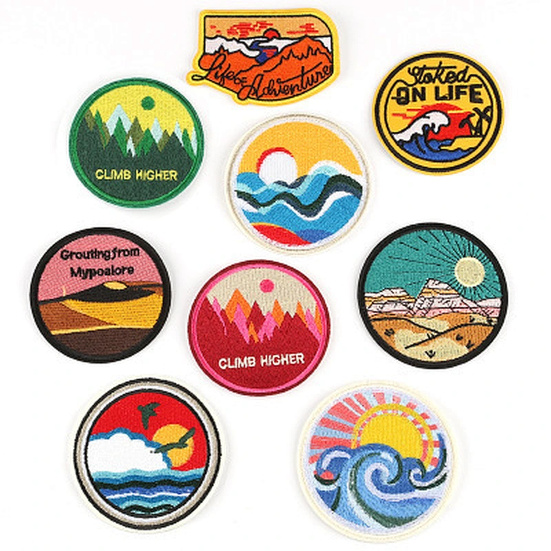 9 Styles Round Shape Clothing Patch Iron on  Logo Patches for Clothes