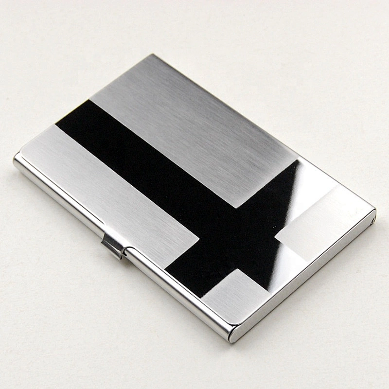 Business gifts stainless steel thin stripe metal collector cards holder
