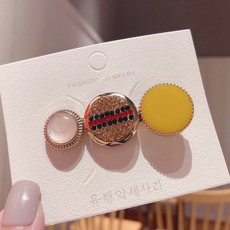 Korean Hot Sale Fashion Round Women Hair Accessories Girl Bling Hair Clips Wholesale