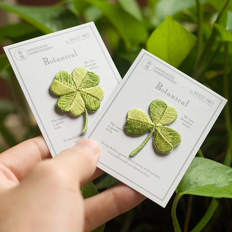 Two Styles Clover Iron on Embroidered Patches Custom