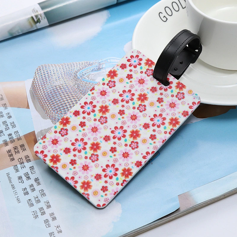 Korean Creative Flowers Silicone Luggage Tag Soft PVC Custom Printed Luggage Tags