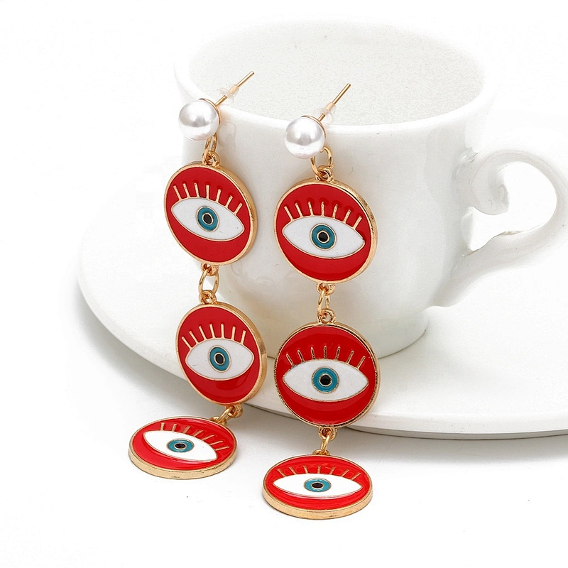 ready stock enamel multiple eyes of demon earring earrings