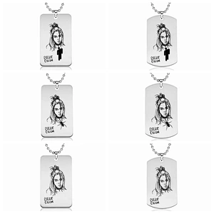 Rapper Billie Eilish Stainless Steel Women Pendant Necklace Tag