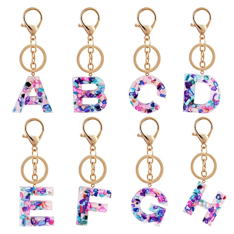 26 different letters English ephabets ABCDEFGHIJKLMNOPQRSTUVWXYZ letter acrylic keychain