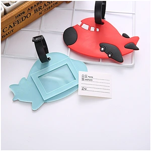 Cute Cartoon Soft PVC Luggage Tags Unicorn Shark Aircraft Luggage Tag Silicone Wholesale