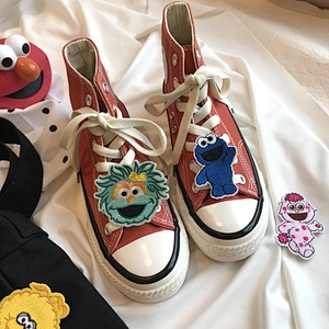 Cartoon Sesame street sneakers decoration accessory shoes lace embroidery embroidered patch