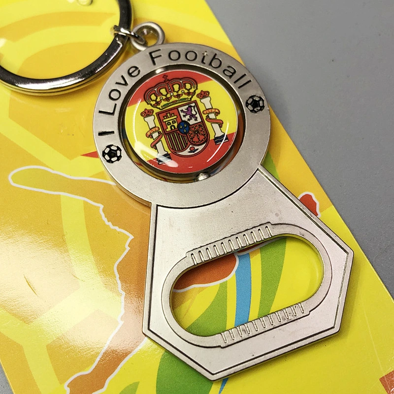 Fan Articles Germany Brazil Netherlands Italy France Spain Football Team Bottle Opener Metal Keychain