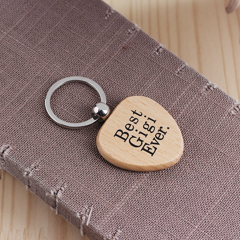 Custom Print Wood Keychain Best Dad/Nana/GIgi/Mom Ever Wooden Keyring Keychain Souvenir