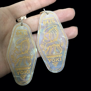 Marbling colorful ABS diamond shape plastic hotel room number key tag custom logo