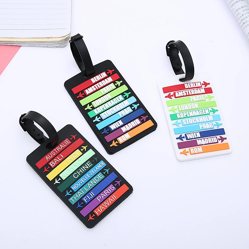 Colorful Soft PVC Luggage Tag Wear-resistant Anti-lost Personalized Luggage Tags Custom
