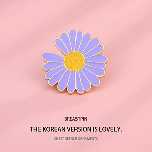 Korean Cute Small Daisy Lapel Pin Brooch Couple Flower Enamel Clothes Pin
