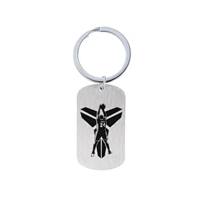Basketball Star Key Ring Black Mamba Memorial Stainless Steel Metal Tag Keychain