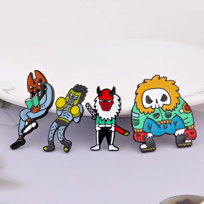 Cartoon Demon Man Metal Pin Brooch for Clothing