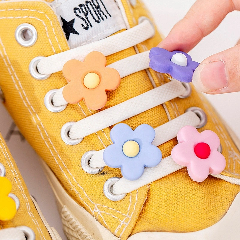 Sun flower PVC patch soft rubber plastic shoes lace decoration patch accept custom