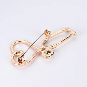Fashion Heart Shape Medical Brooch Stethoscope Women Brooch