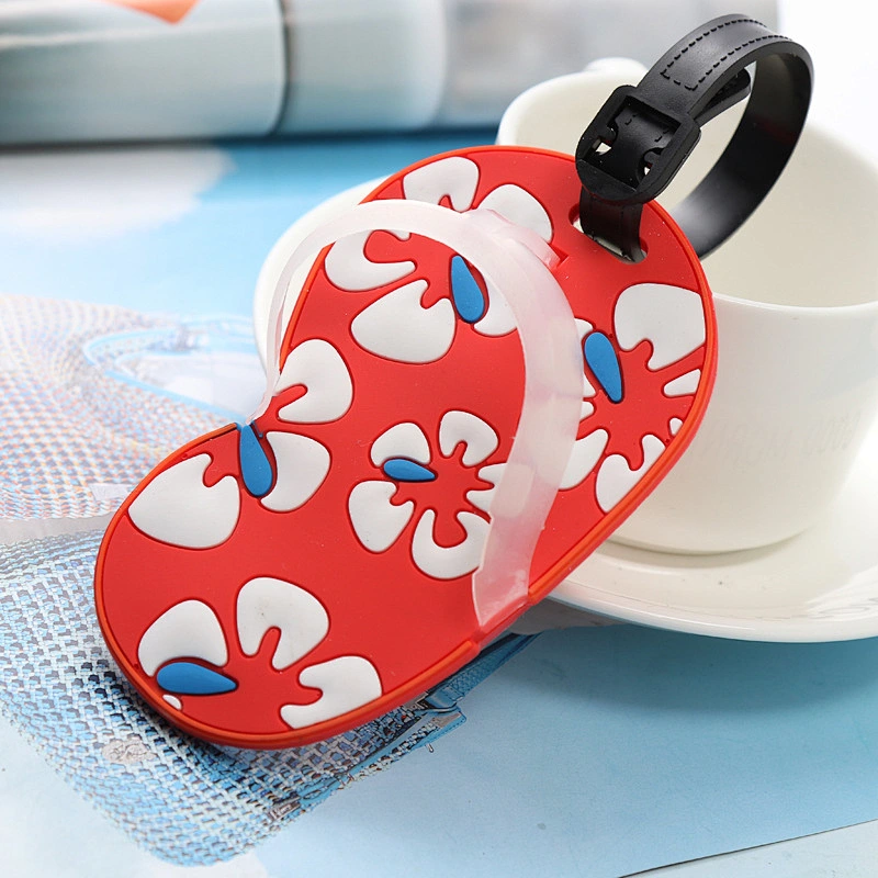 Factory Direct Personality Fashion Slippers Silicone Luggage Tags Soft PVC Luggage Tag Custom