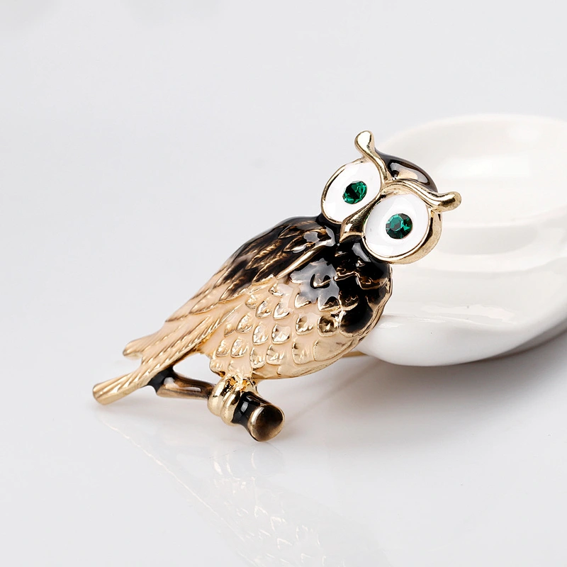 Popular Animal Owl Safety Pin Brooch Fashion Cartoon Retro Lady Brooches