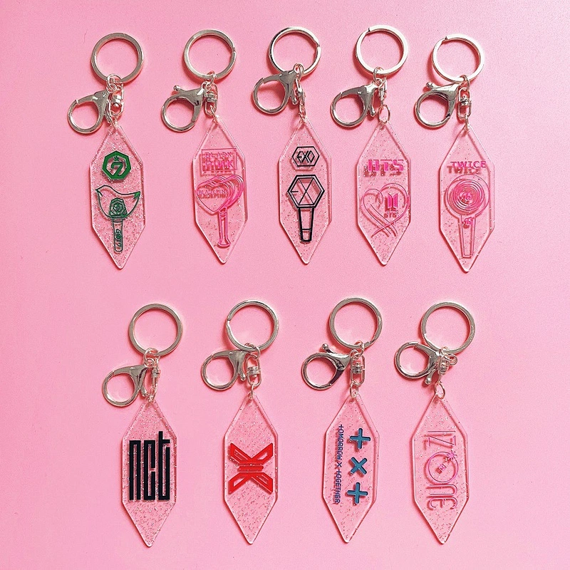 BTS BLACKPINK EXO GOT7 Acrylic Glitter Keychain