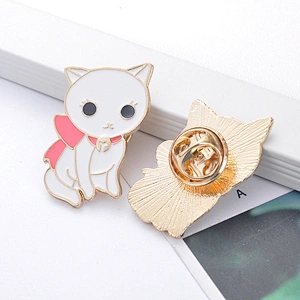 Cute Kitten Burger Ice Cream Popcorn Enamel Pin Brooch Maker
