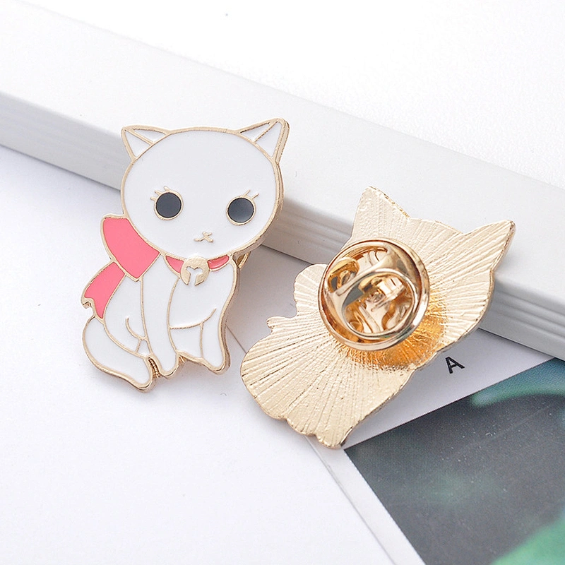 Cute Kitten Burger Ice Cream Popcorn Enamel Pin Brooch Maker