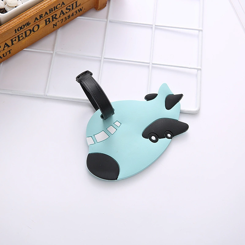 Cute Cartoon Soft PVC Luggage Tags Unicorn Shark Aircraft Luggage Tag Silicone Wholesale