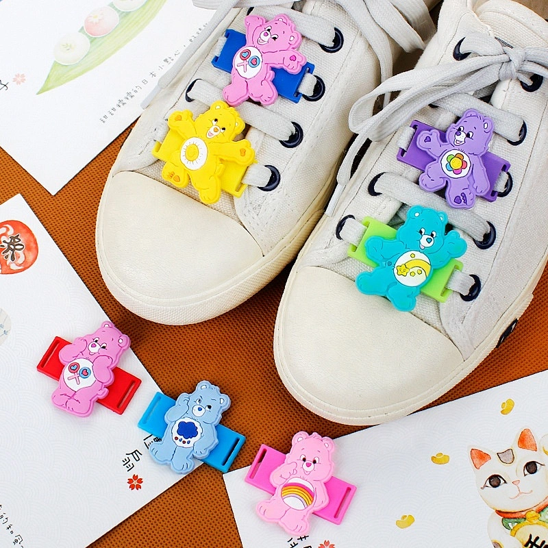 Soft rubber cute bear PVC shoes lace buckle patch