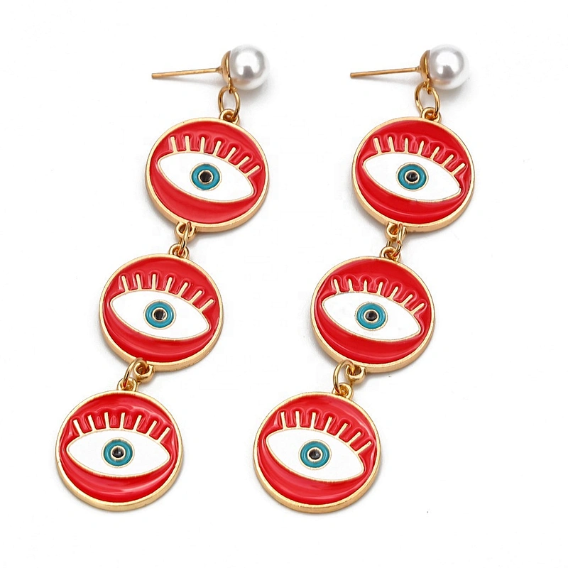 ready stock enamel multiple eyes of demon earring earrings