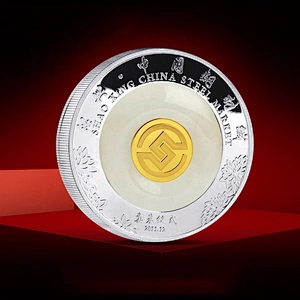 Double plating plated gold and silver wheel edge alloy coin custom