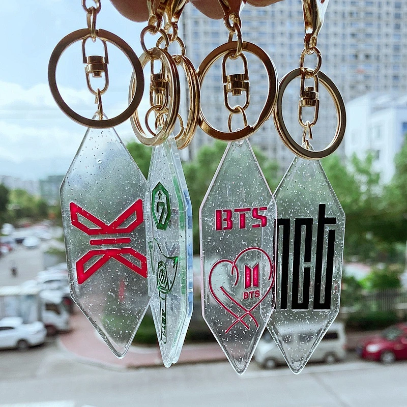 BTS BLACKPINK EXO GOT7 Acrylic Glitter Keychain