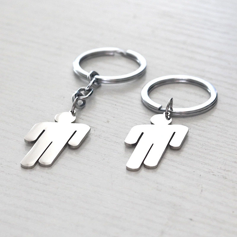 American Rapper Billy Elish Stainless Steel Tag Metal Keychain with Custom Logo