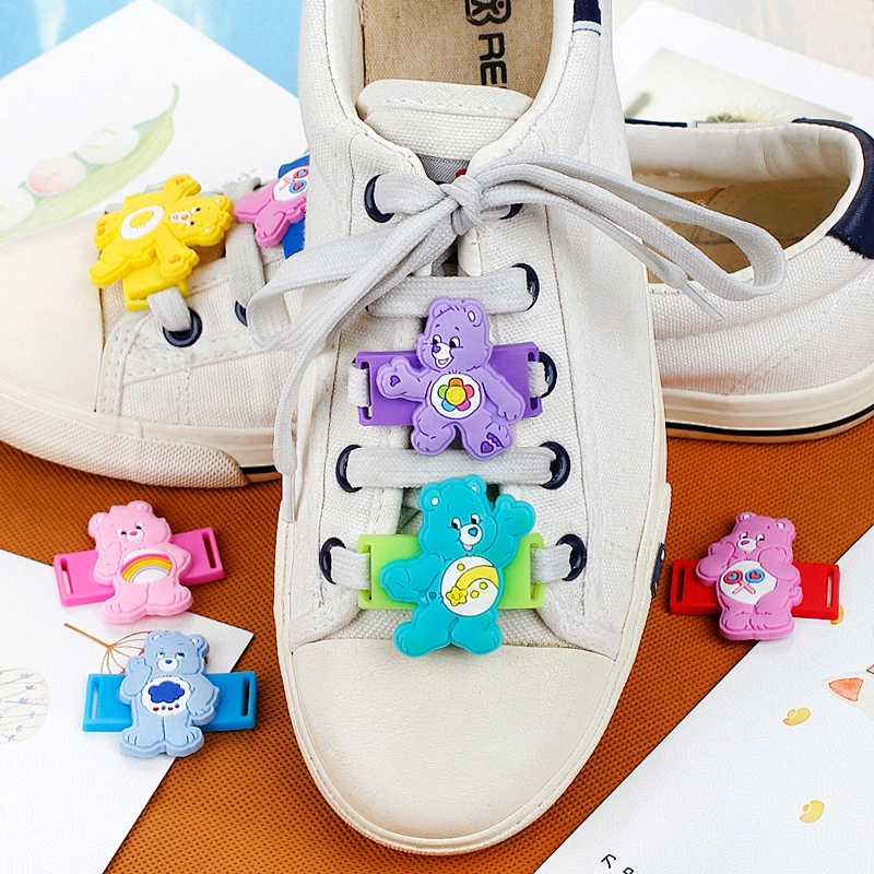 Soft rubber cute bear PVC shoes lace buckle patch