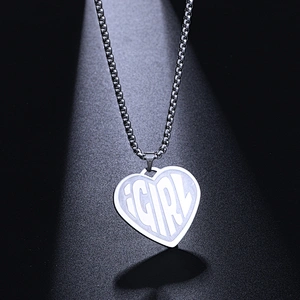 Heart Shape iGirl Stainless Steel Necklace Pendant with Chain