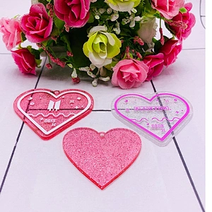 Transparent acrylic keychain glitter heart shape acrylic keyring