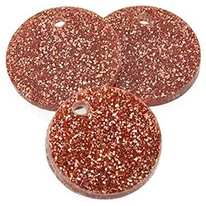 stock round glitter acrylic coin tags charms