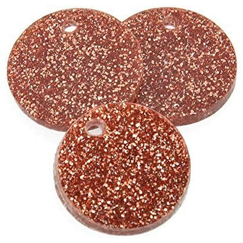 stock round glitter acrylic coin tags charms