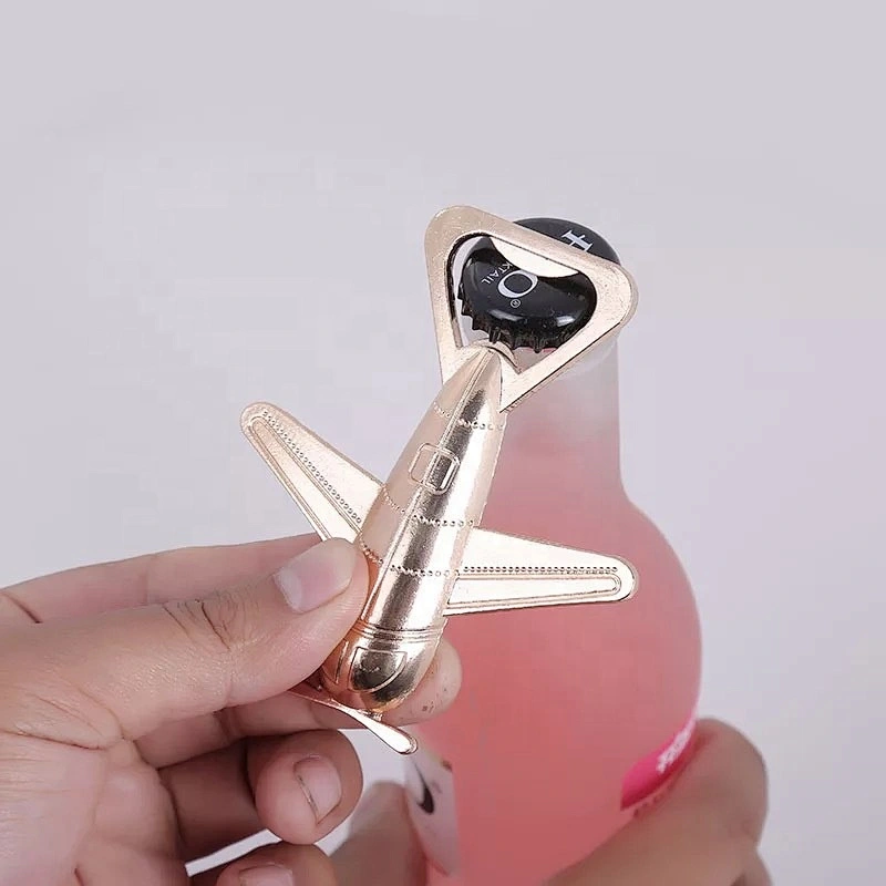 Antique gold helicopter aircraft alloy bottle opener