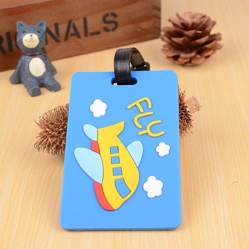 Manufacturers Selling Cartoon Airplane Pattern Aircraft Soft PVC Silicone Luggage Tag Custom