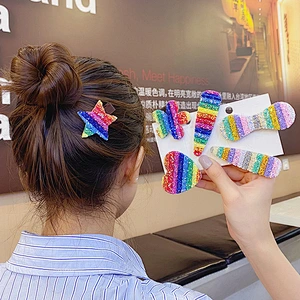 Colorful Girl Hair Accessories Women Sequins Rainbow Korean BB Hair Clip