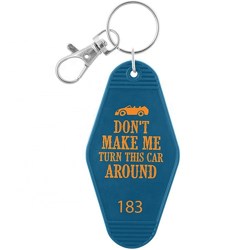 Gold foil stamping ABS plastic hotel key tag keychain