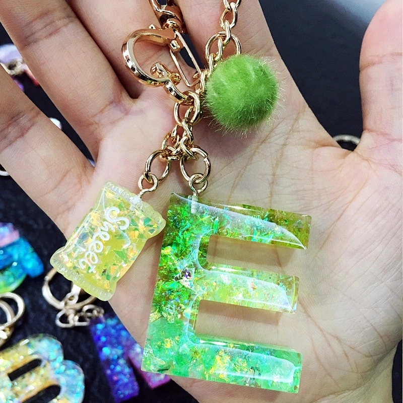 DIY sweet tassel shinny glitter stars gold foil crystal drops lettes candy keychain bag charms