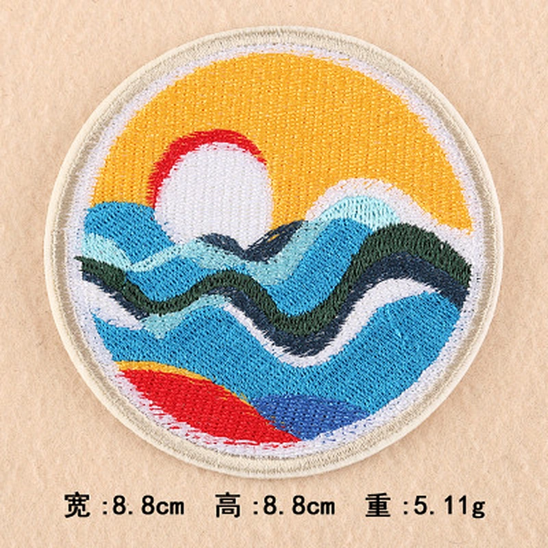 9 Styles Round Shape Clothing Patch Iron on  Logo Patches for Clothes